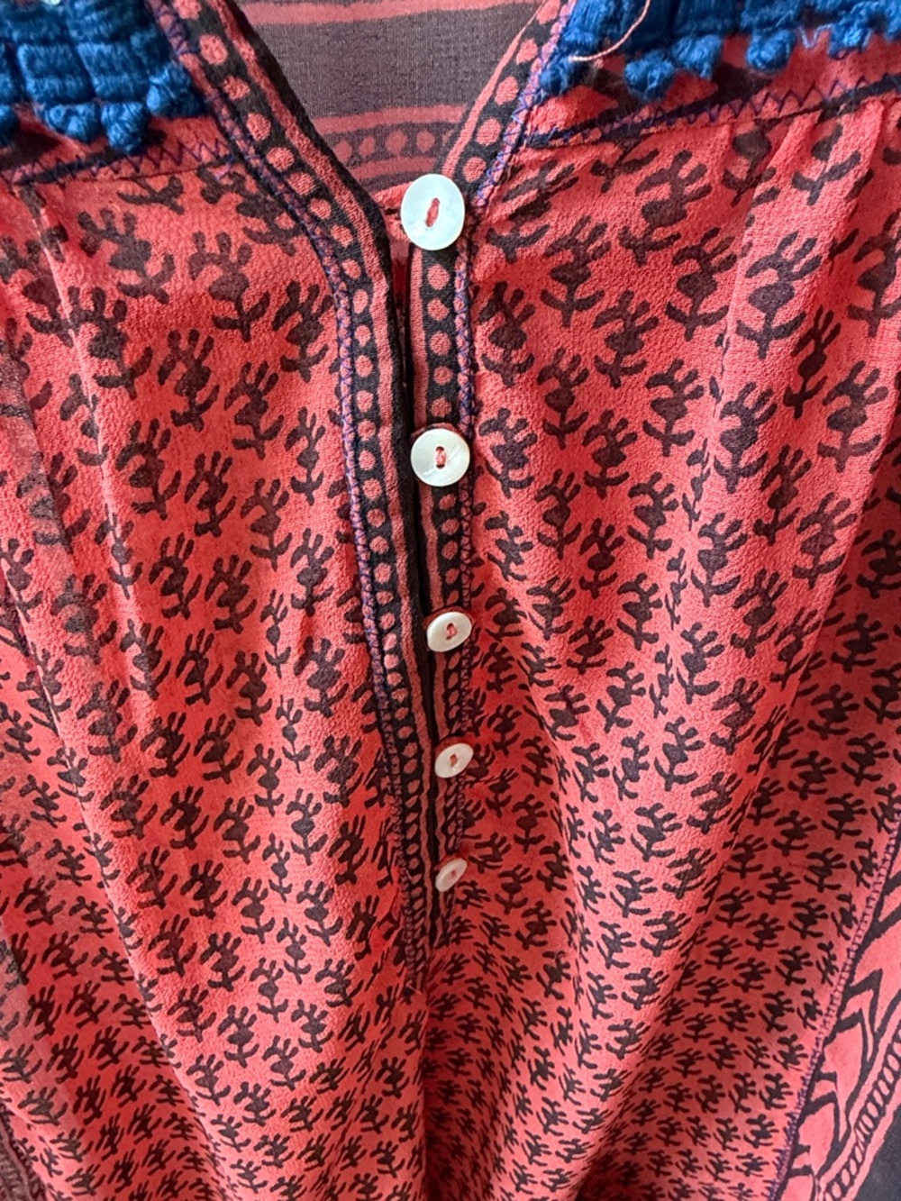 Free People Feather In The Wind Top in Blood Orange -boho/festival/artsy- SMALL